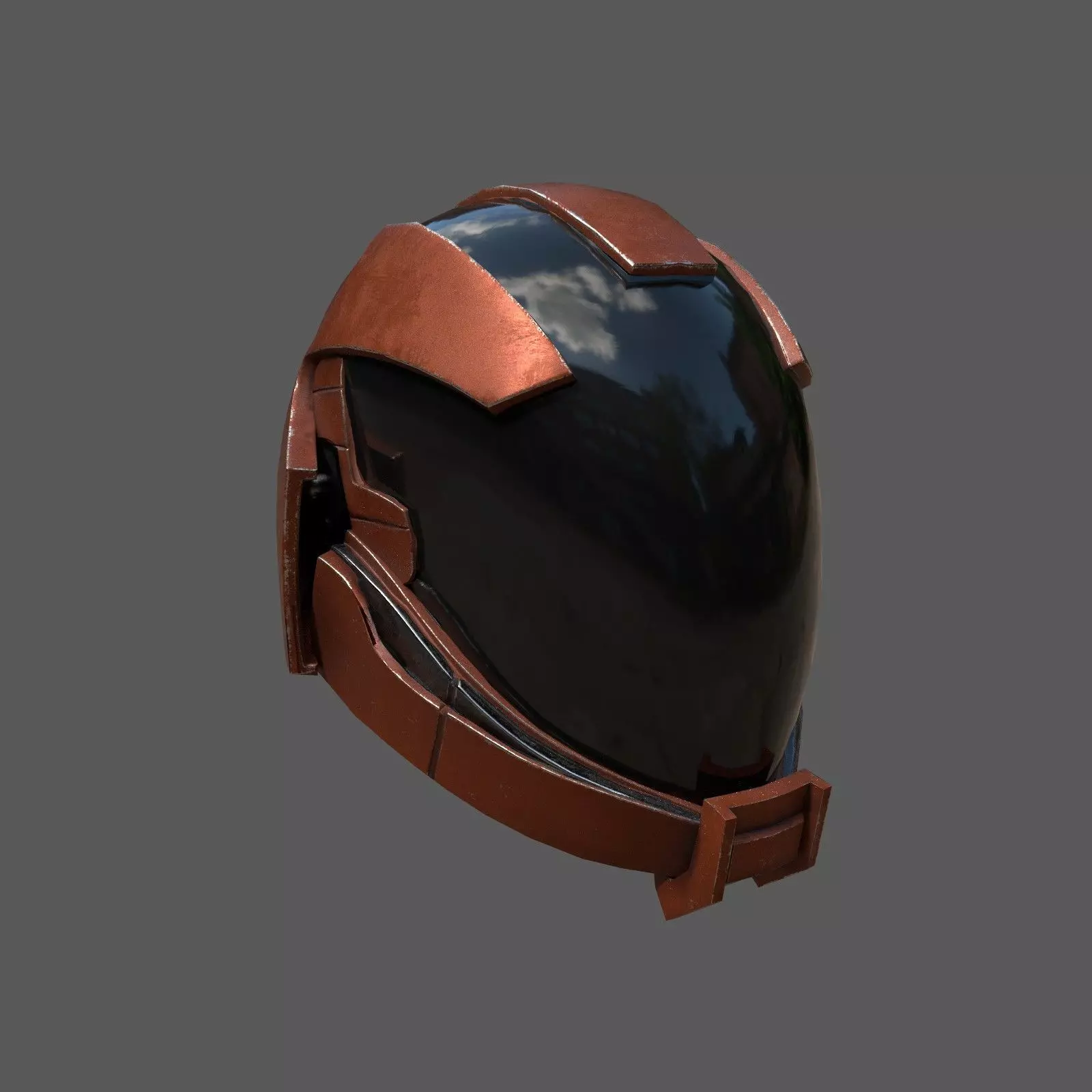 Helmet scifi combat military fantasy  Low-poly 3D model_0