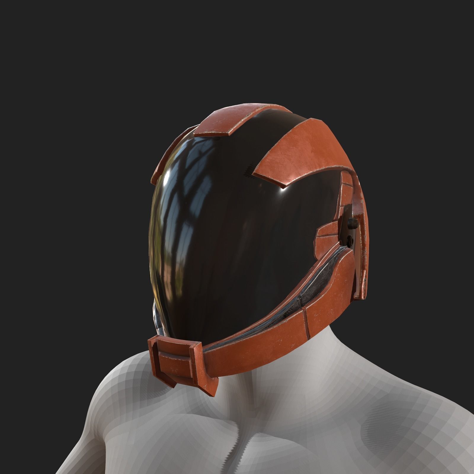 Helmet scifi combat military fantasy  Low-poly 3D model_3