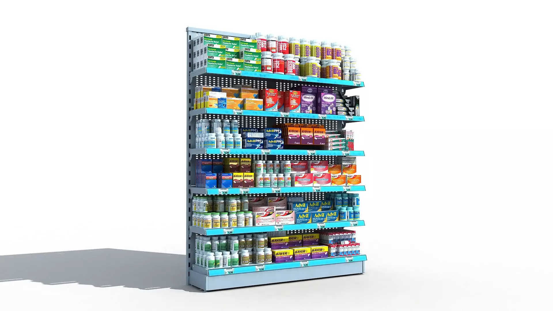 Drugstore Pharmacy Shelf 3D model