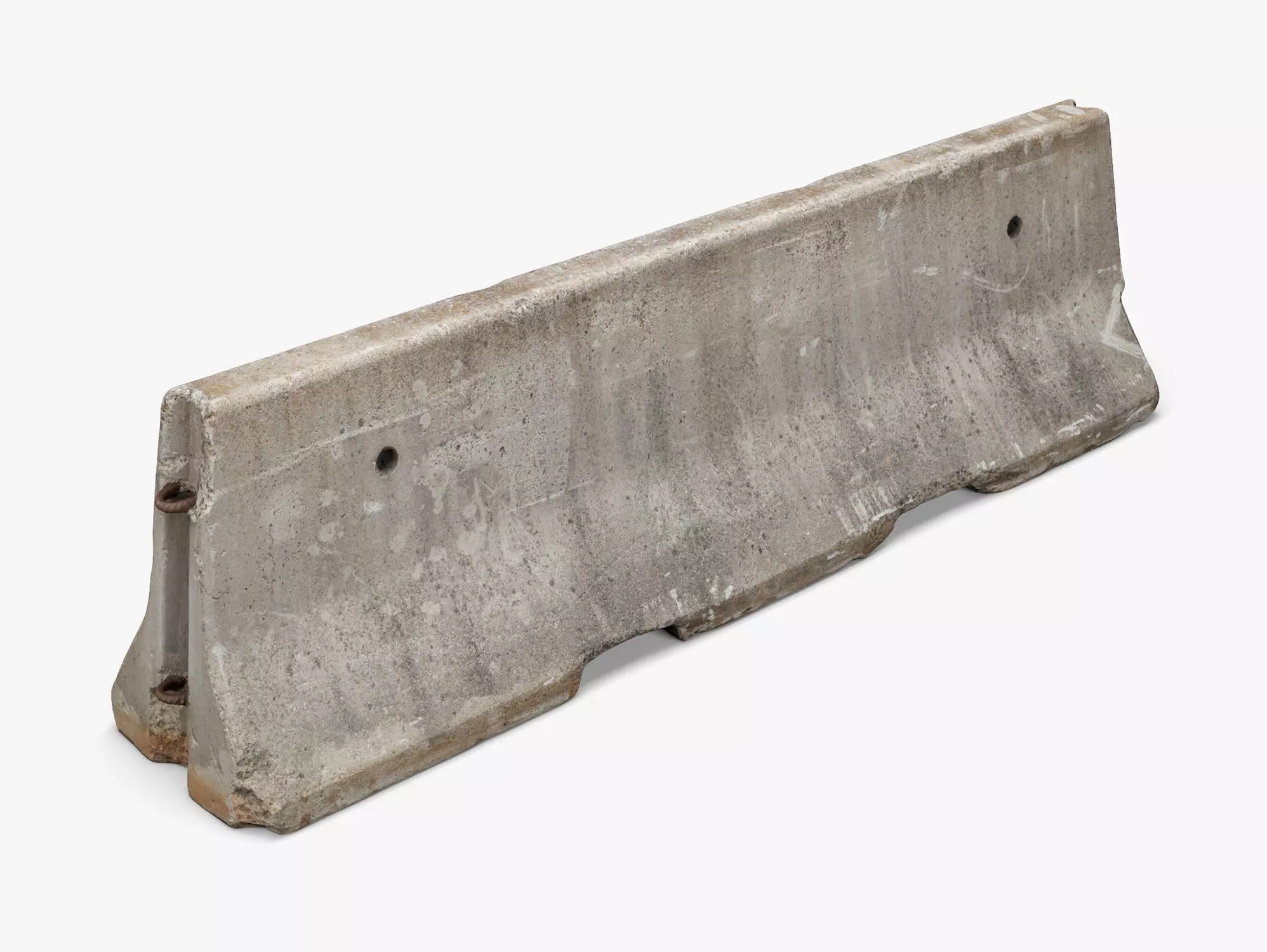 Concrete Barrier 01 - 8K Scan Low-poly 3D model_0