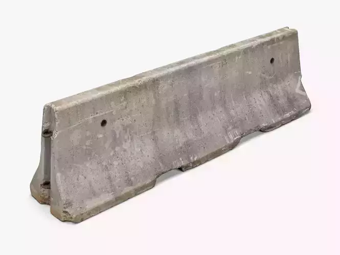 Concrete Barrier 01 - 8K Scan Low-poly 3D model