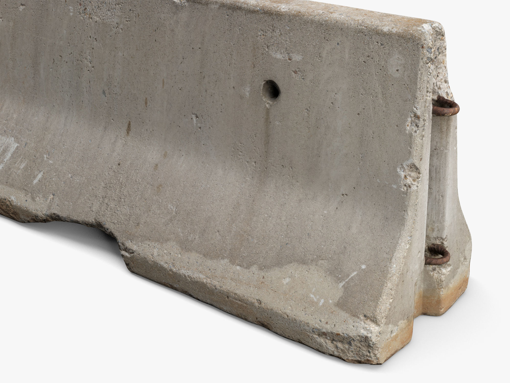 Concrete Barrier 01 - 8K Scan Low-poly 3D model_3
