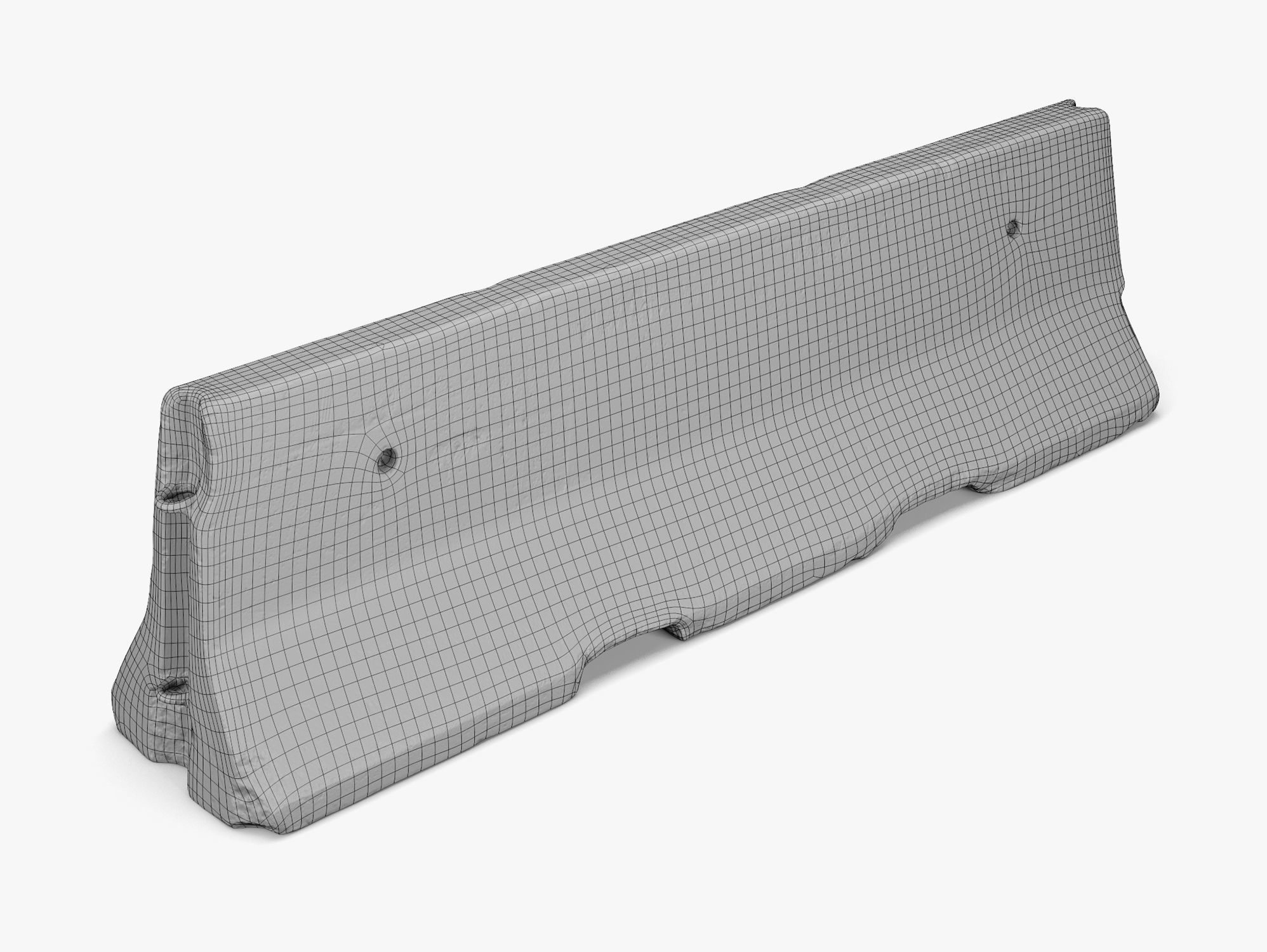 Concrete Barrier 01 - 8K Scan Low-poly 3D model_9