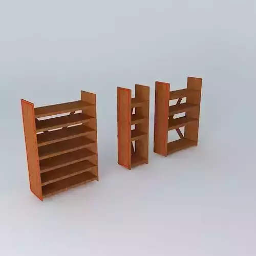 Shelves three wooden bookshelves