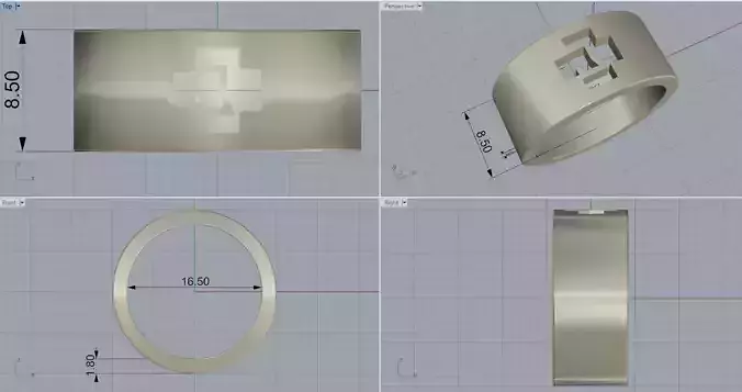 Rammstein ring 3D print model