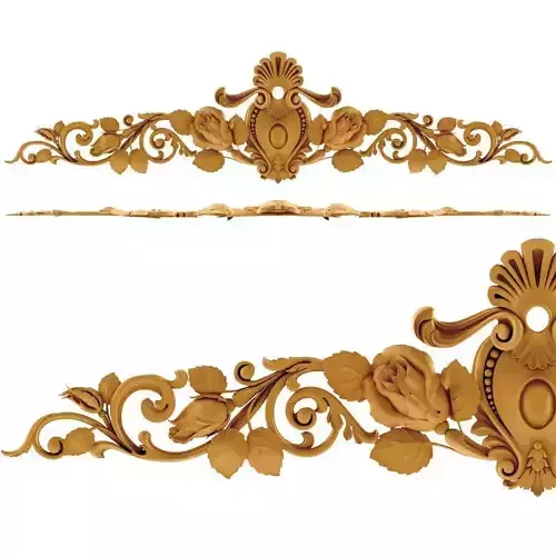 Ornament ornate wooden wall decoration 3D print model