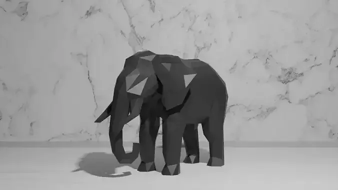 Elephant Low Poly 3D print model
