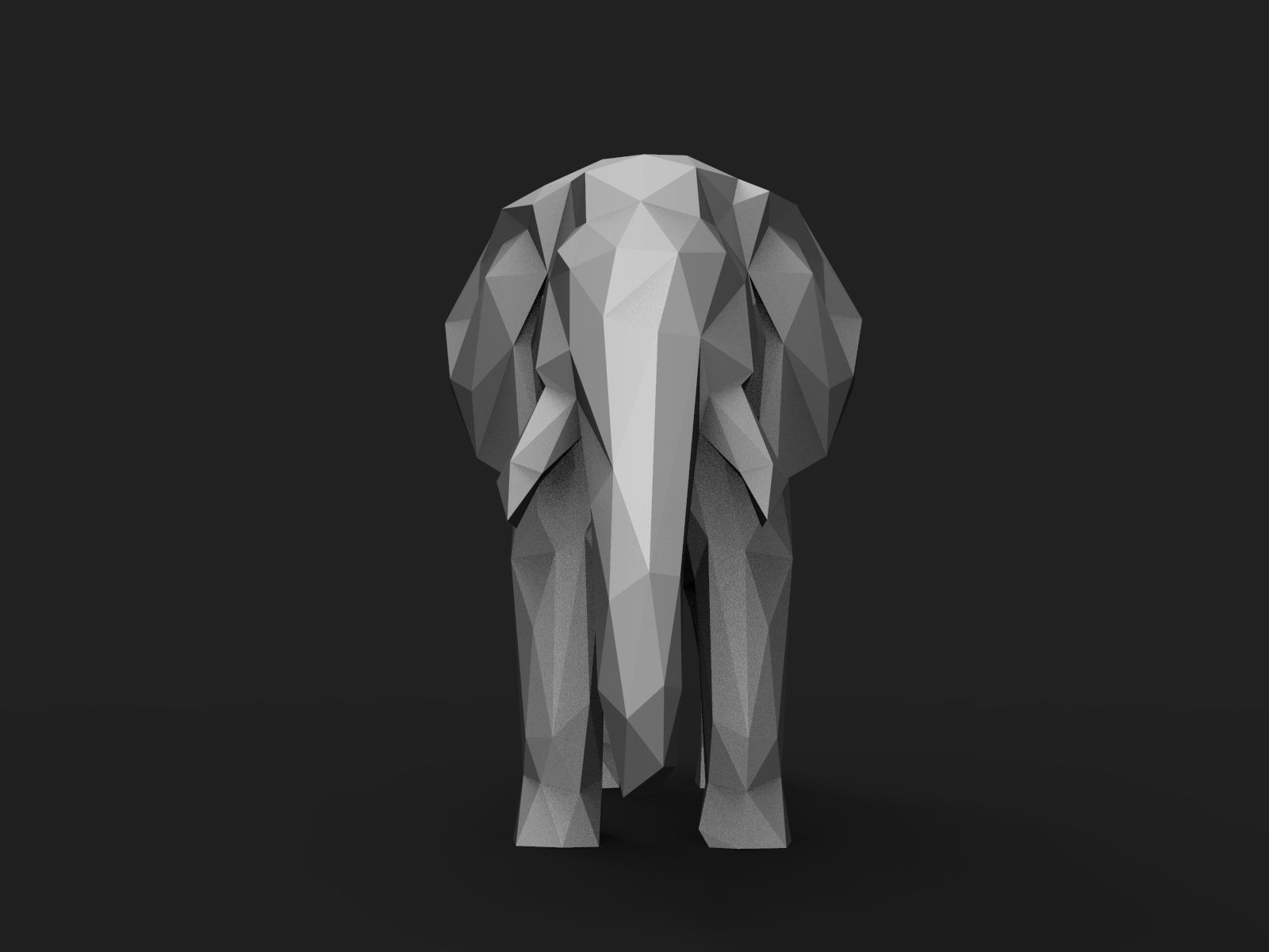 Elephant Low Poly 3D print model_7