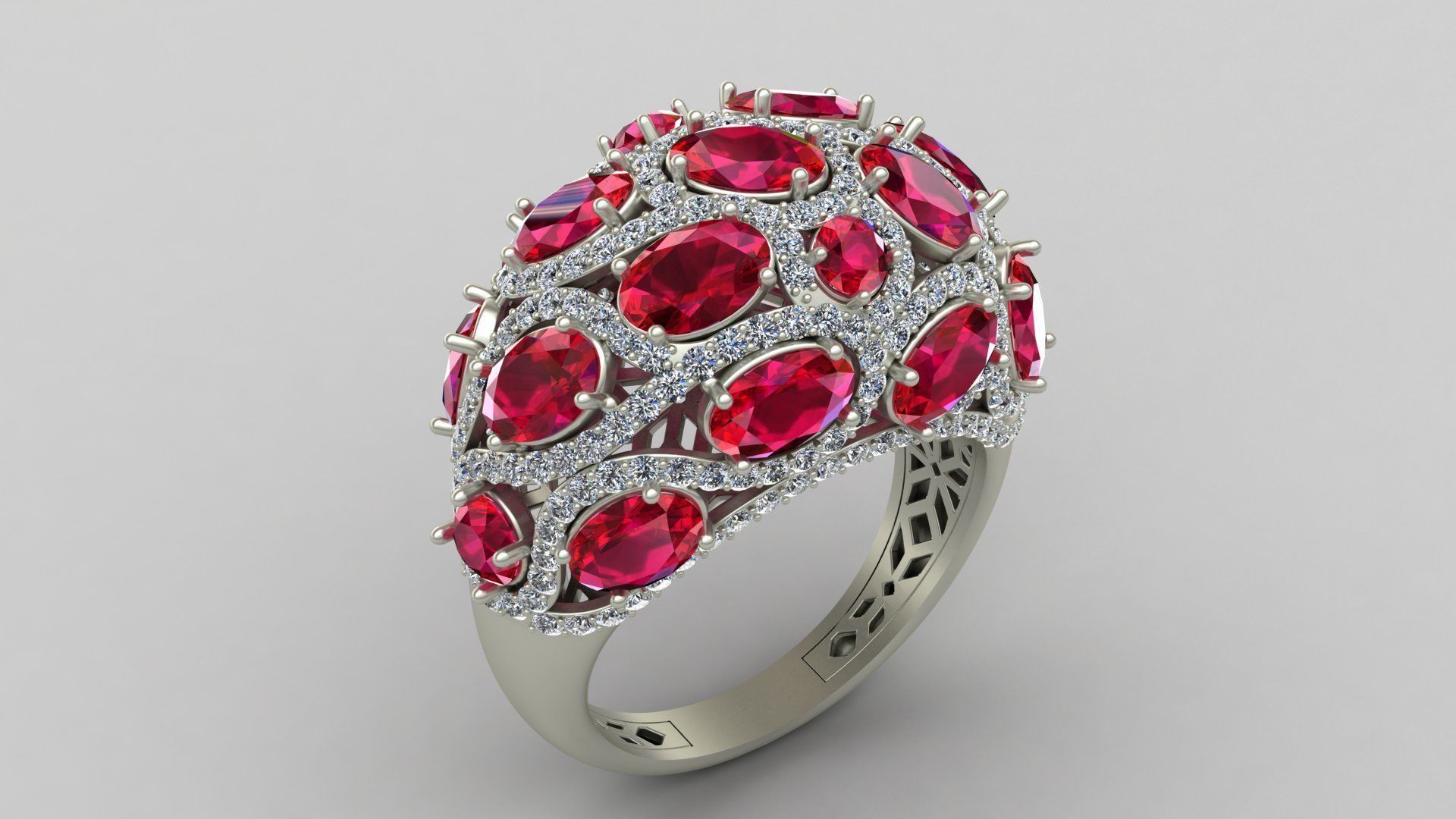 Butani Ruby Diamond Gold Ring 3D print model_6
