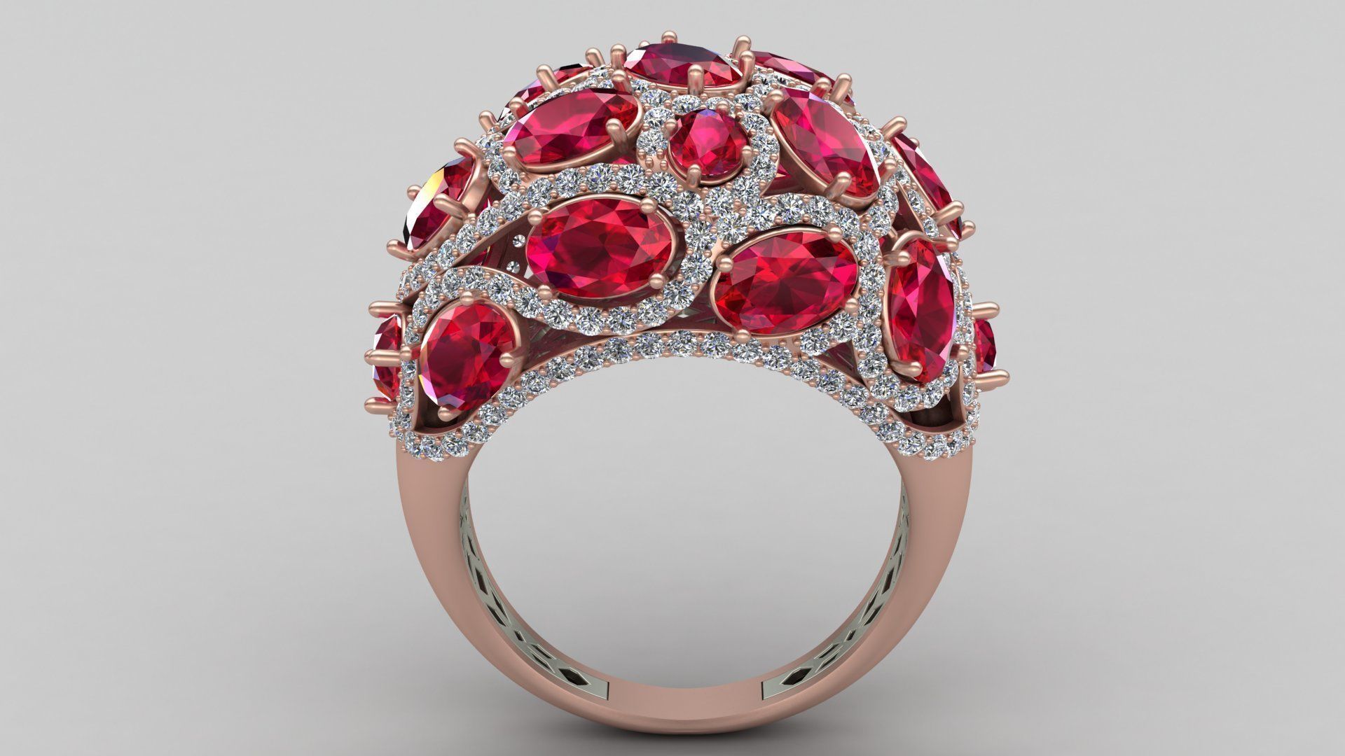 Butani Ruby Diamond Gold Ring 3D print model_8