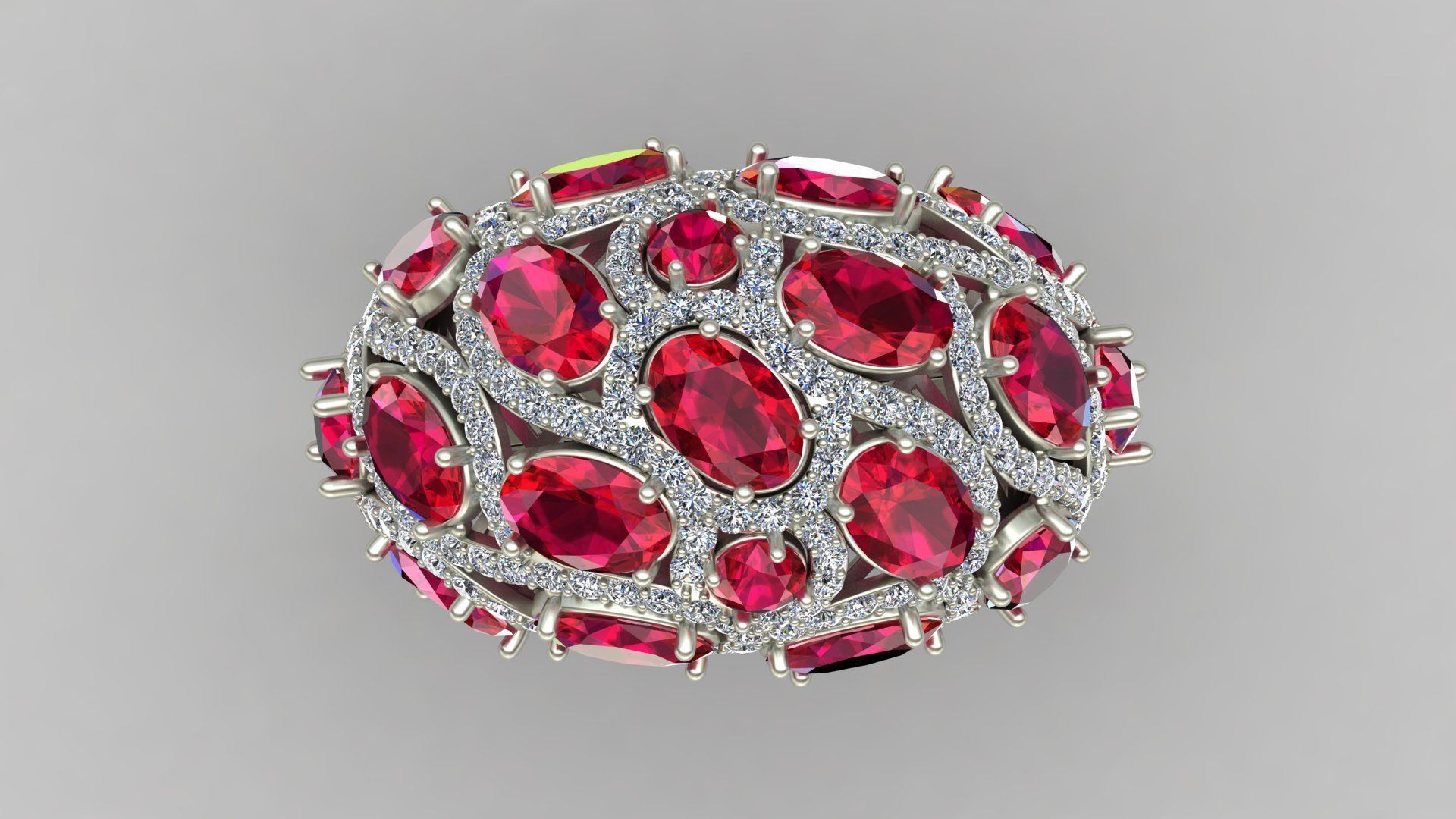 Butani Ruby Diamond Gold Ring 3D print model_7