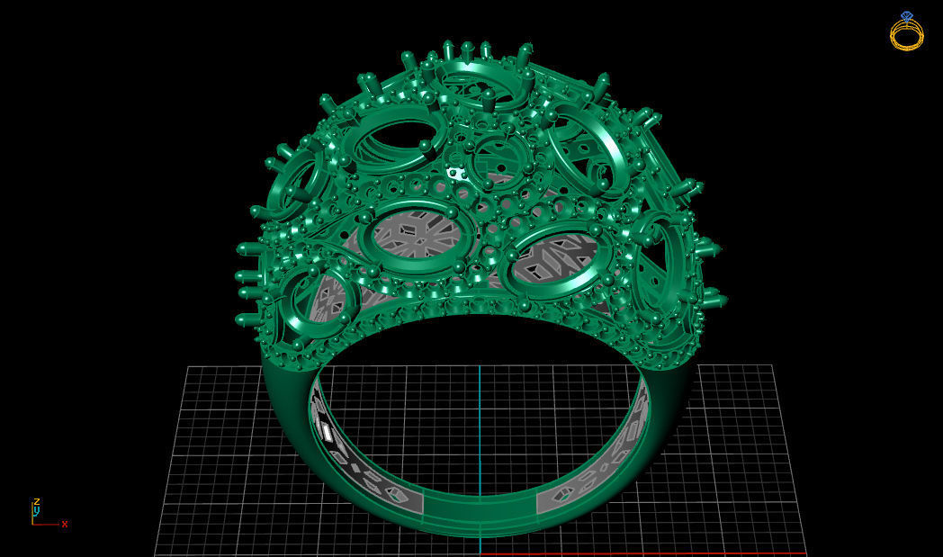 Butani Ruby Diamond Gold Ring 3D print model_14