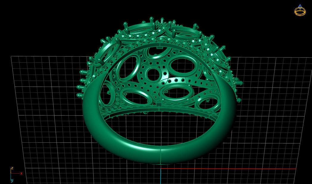 Butani Ruby Diamond Gold Ring 3D print model_16