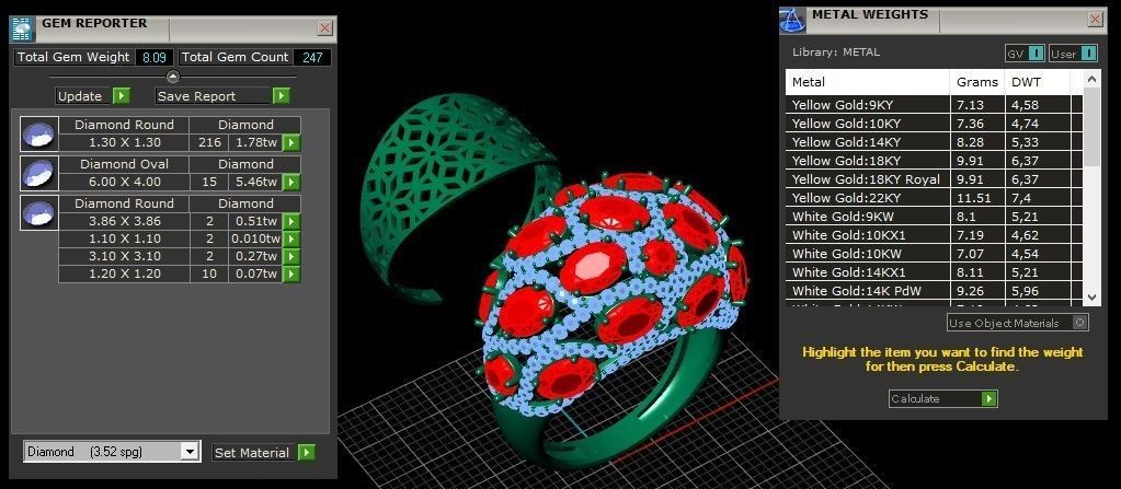 Butani Ruby Diamond Gold Ring 3D print model_19