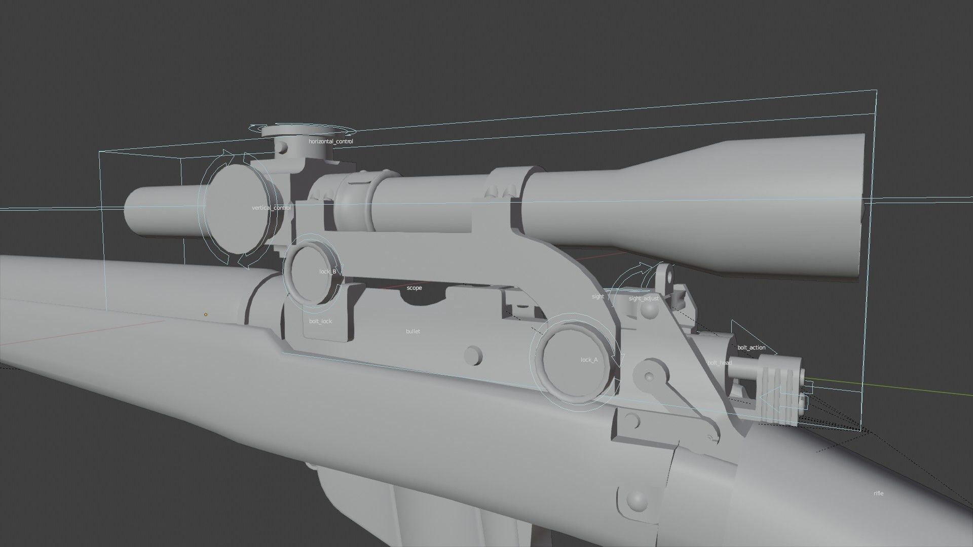 Lee-enfield no4 rifle  Low-poly 3D model_13