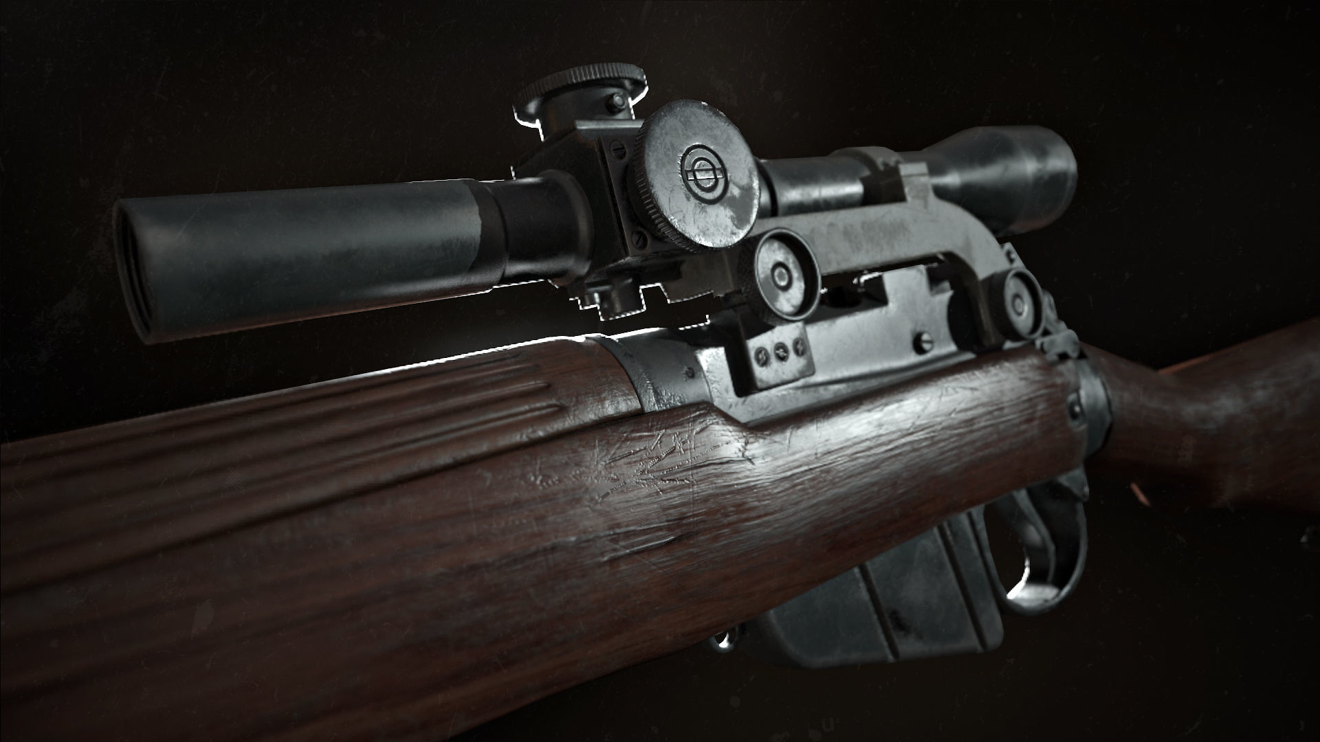 Lee-enfield no4 rifle  Low-poly 3D model_3
