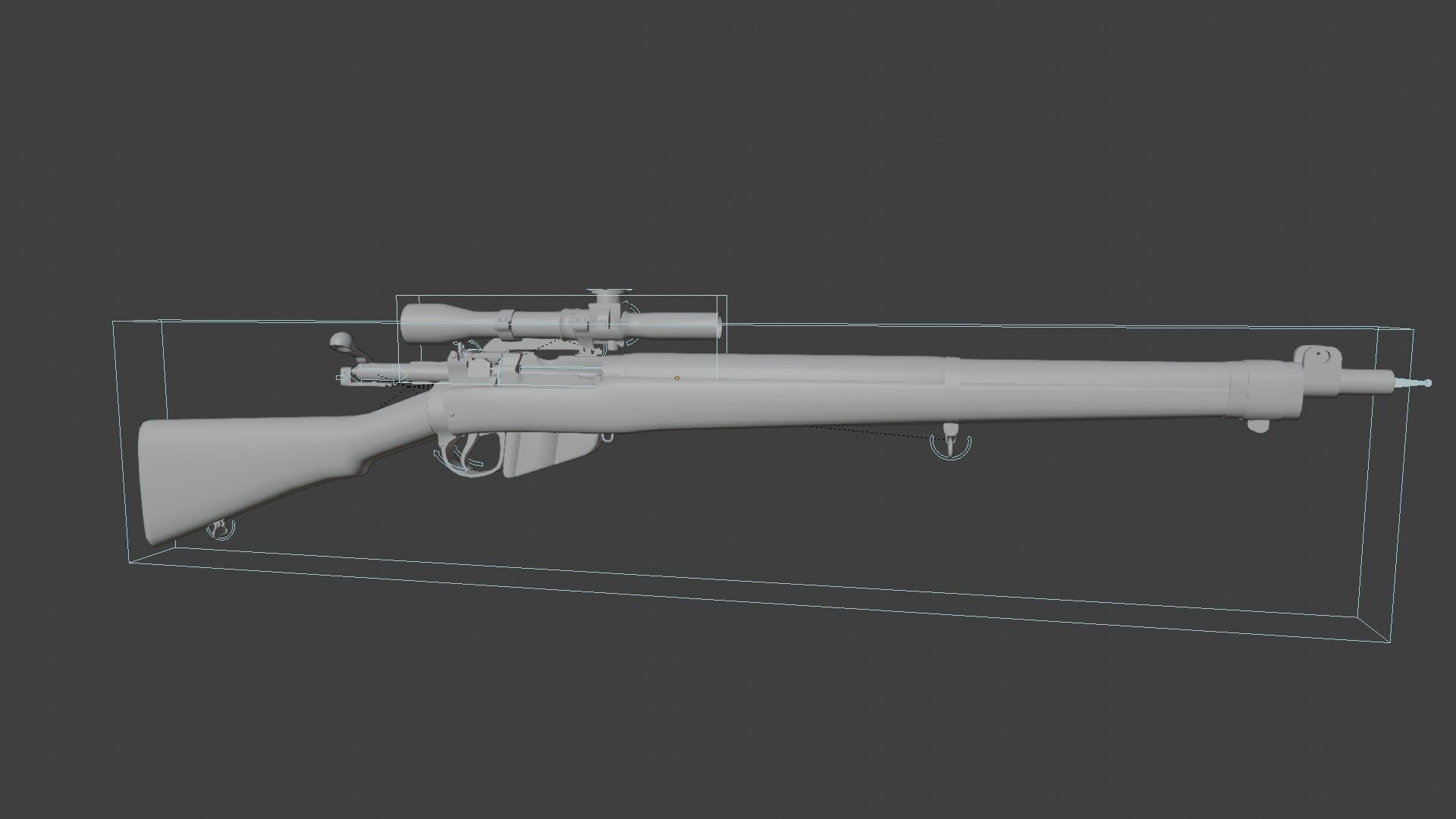 Lee-enfield no4 rifle  Low-poly 3D model_15