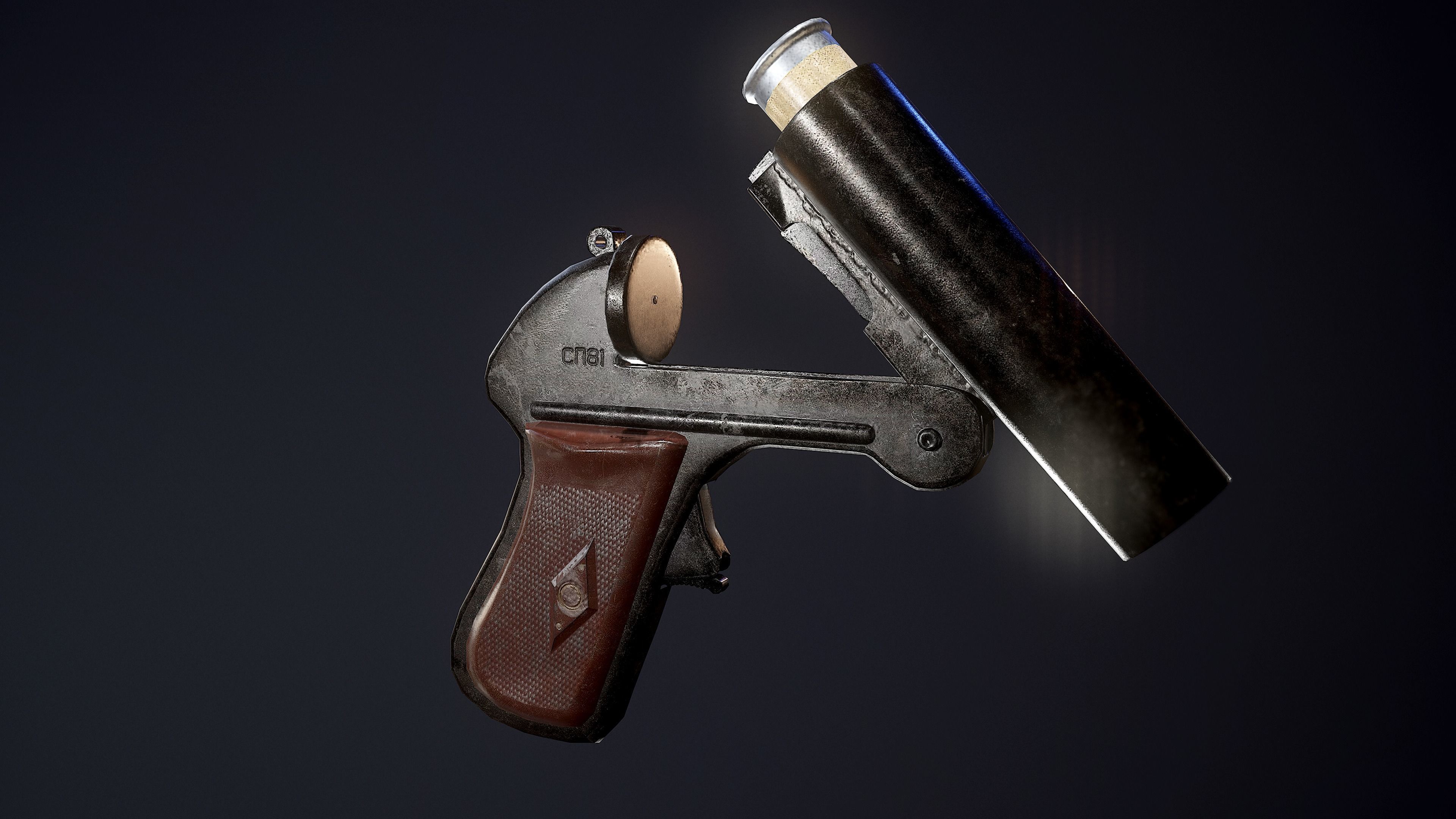 Flare gun sp-81 Low-poly 3D model_2