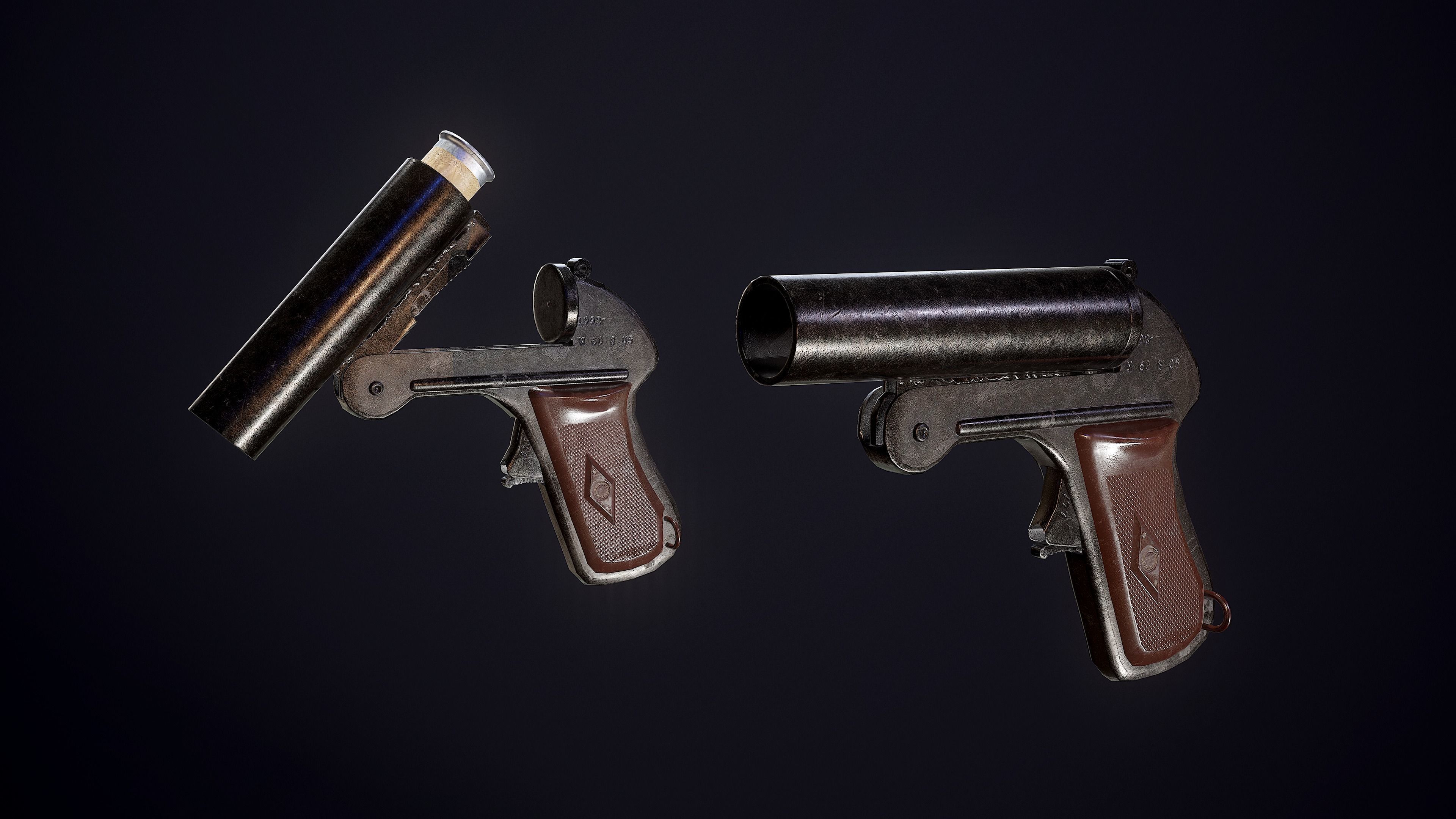 Flare gun sp-81 Low-poly 3D model_0