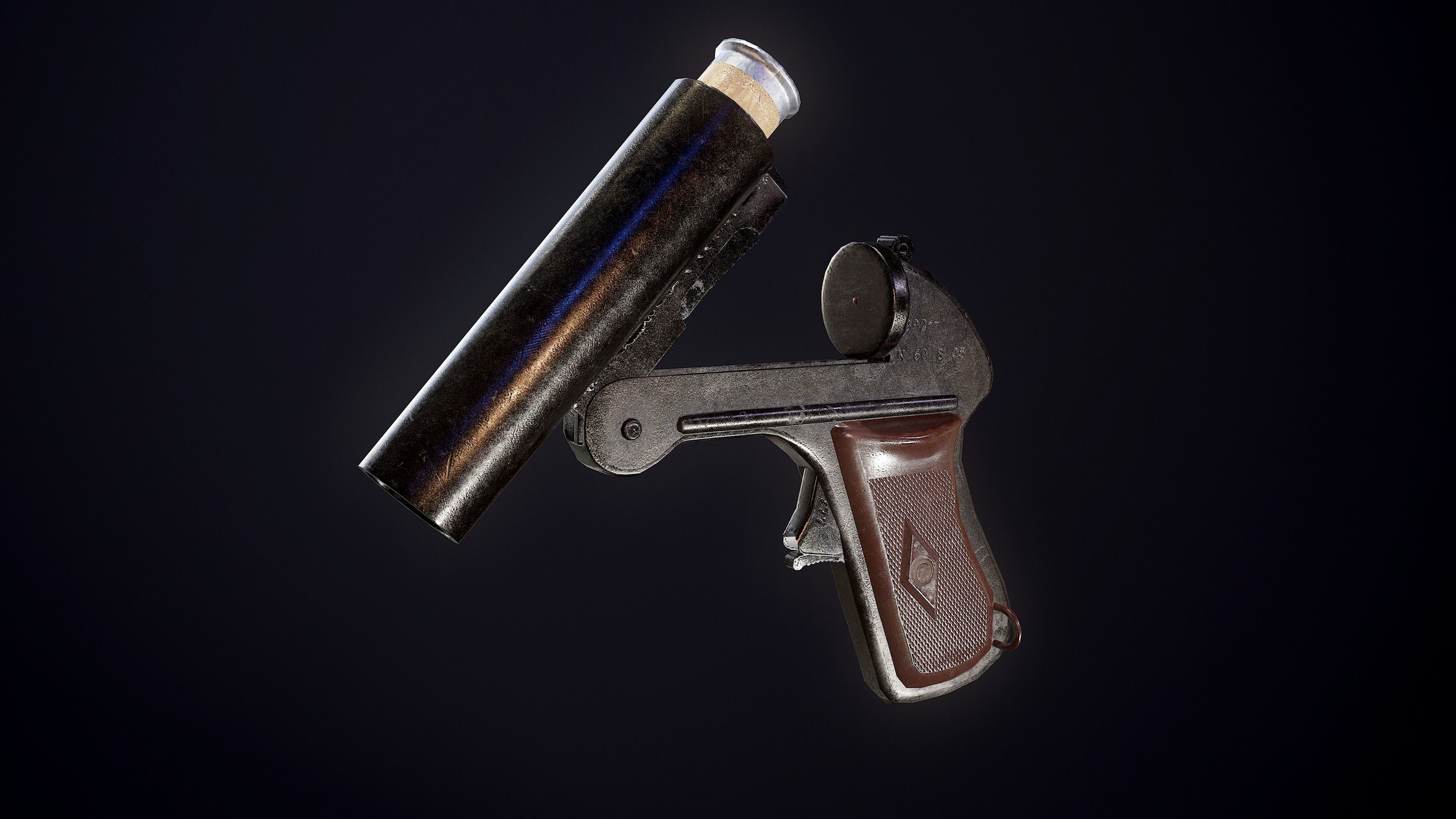 Flare gun sp-81 Low-poly 3D model_1