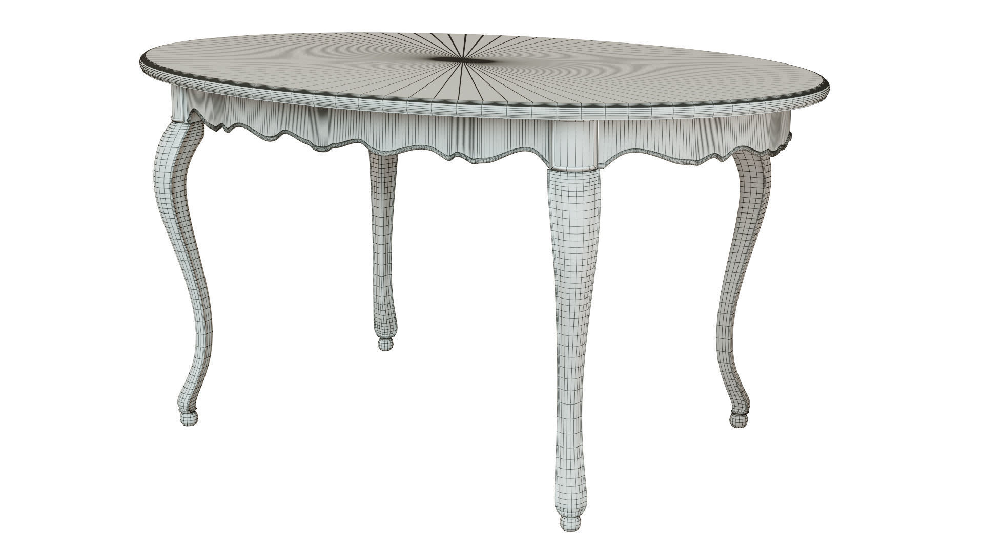 Classic table with carvings 1500 3D model_11