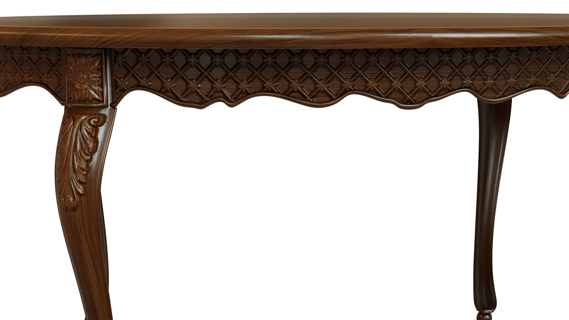 Classic table with carvings 1500 3D model_1