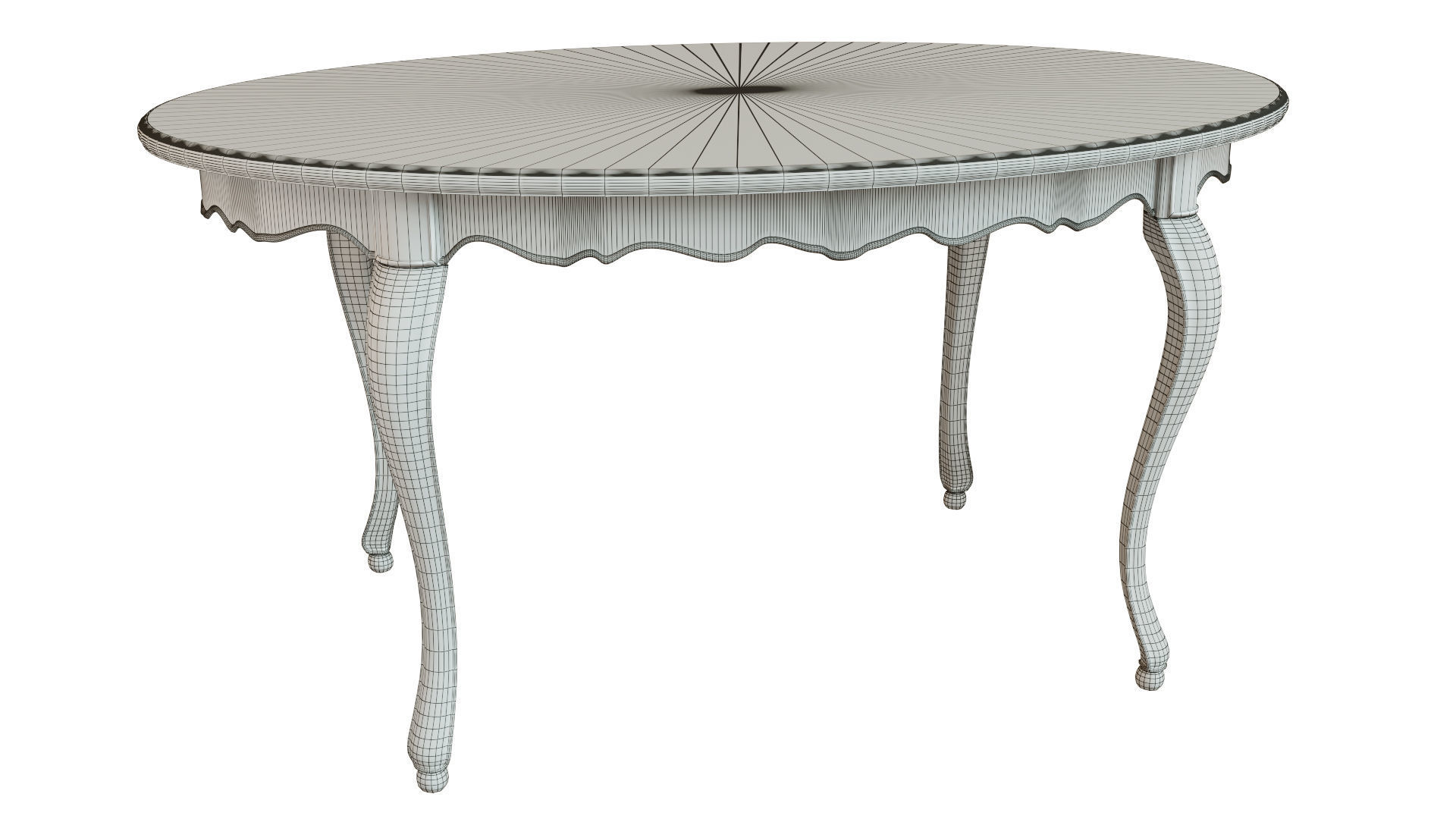 Classic table with carvings 1500 3D model_9