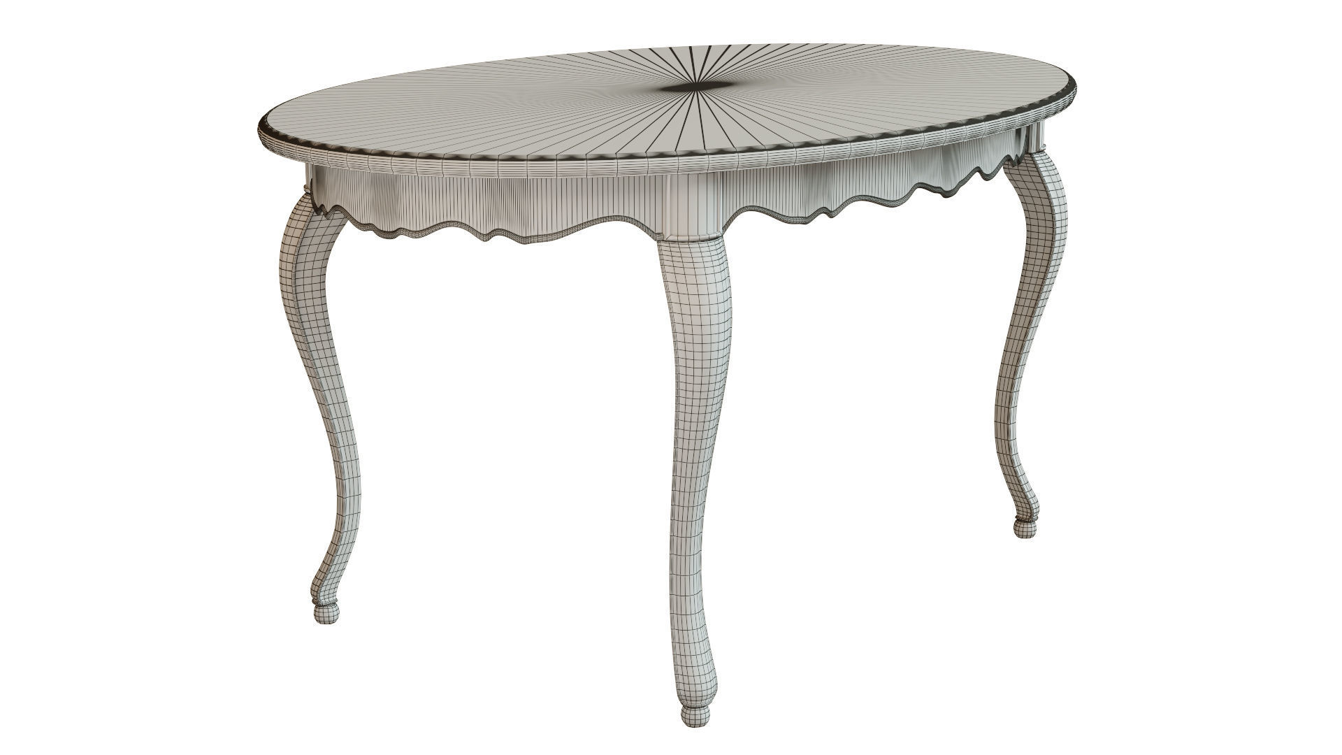 Classic table with carvings 1500 3D model_10