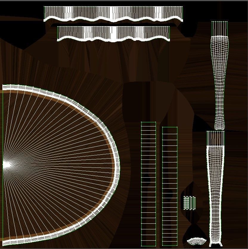 Classic table with carvings 1500 3D model_18