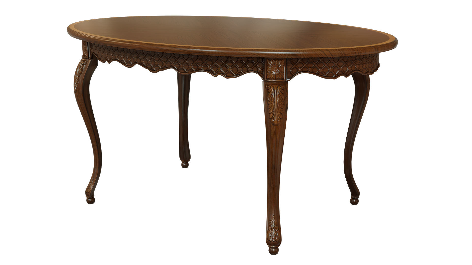 Classic table with carvings 1500 3D model_7