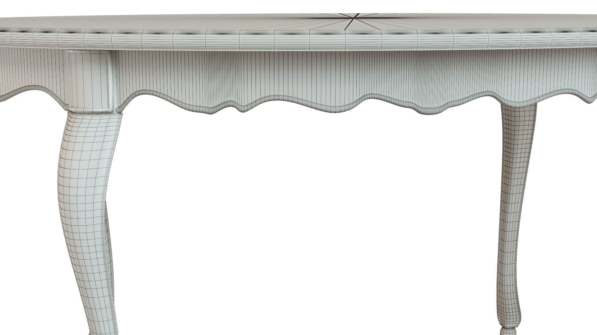 Classic table with carvings 1500 3D model_16