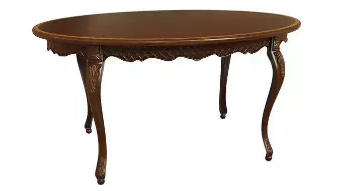  Classic table with carvings 1500 3D model