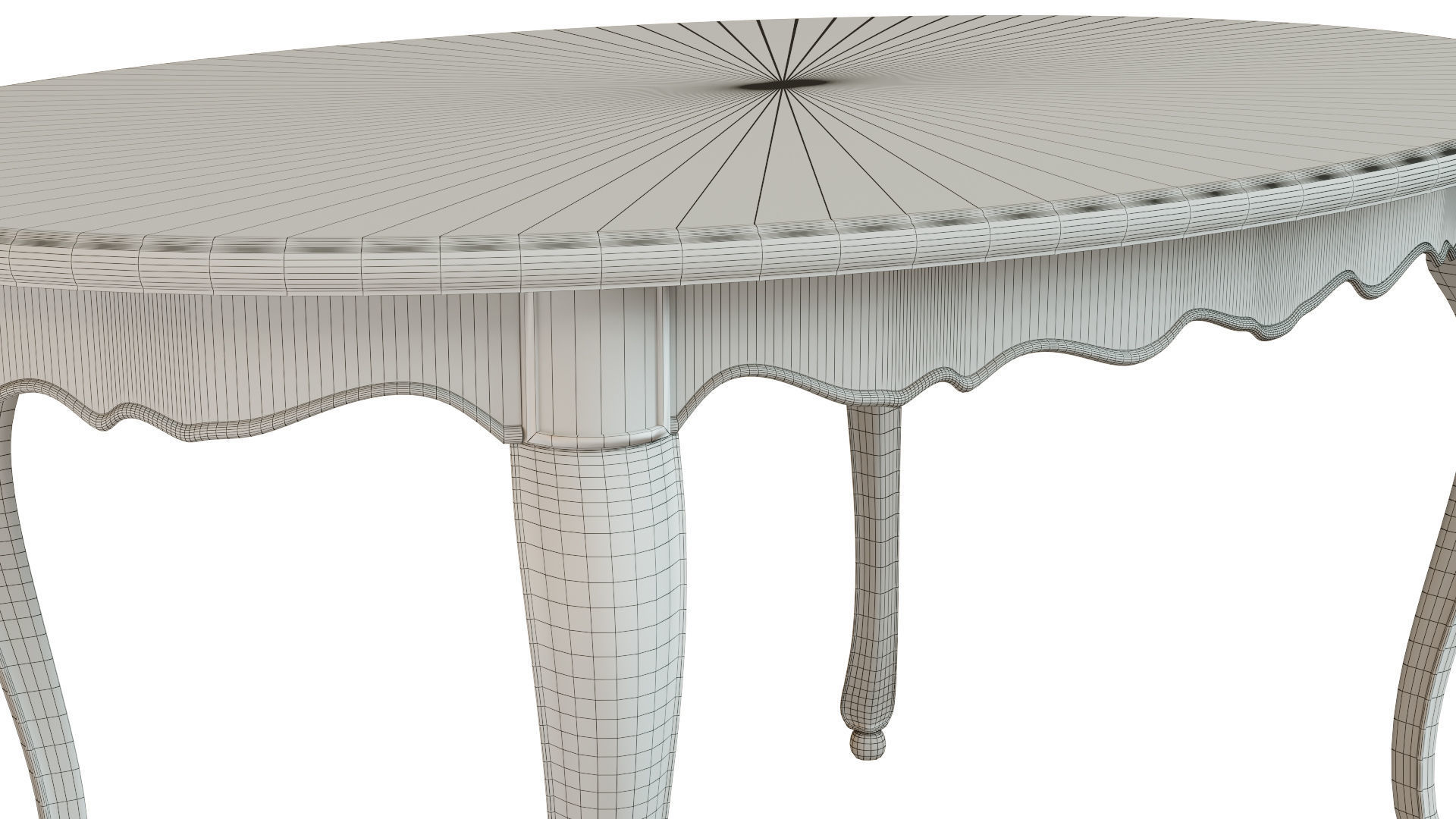 Classic table with carvings 1500 3D model_13
