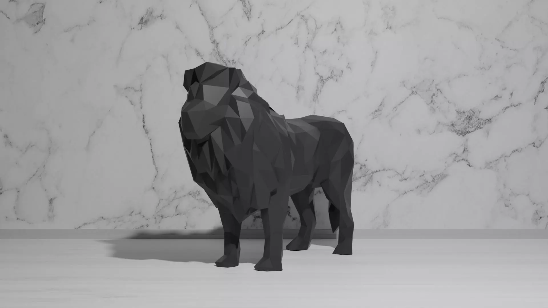 Lion Low Poly 3D print model_0
