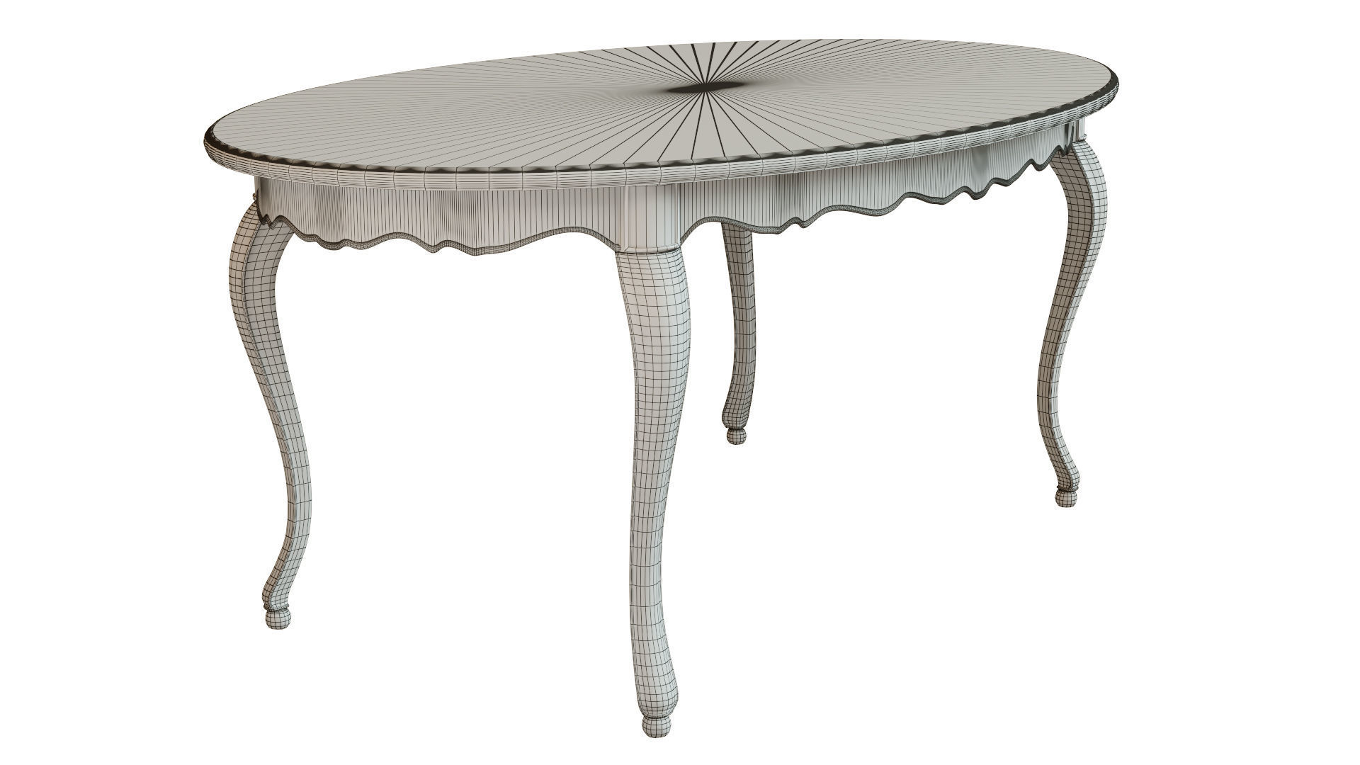 Classic table with carvings 1800  3D model_10