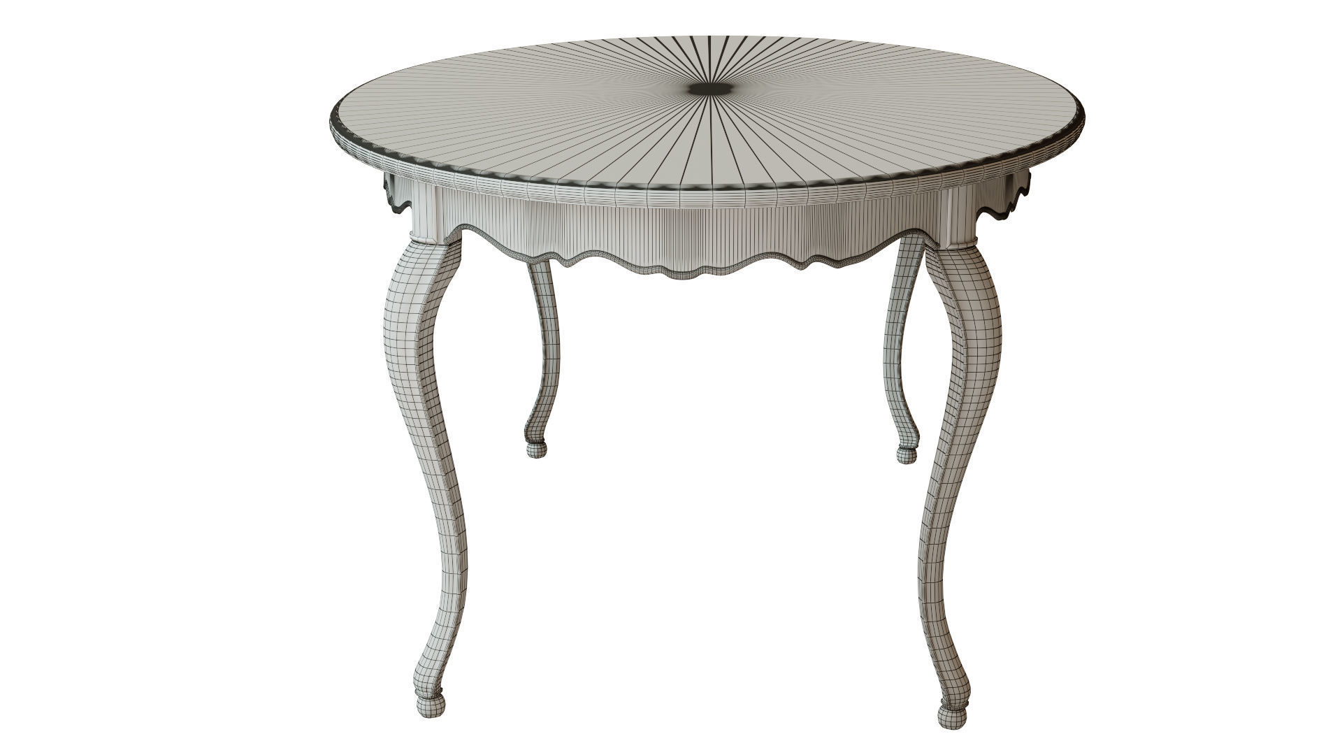 Classic table with carvings 1800  3D model_15