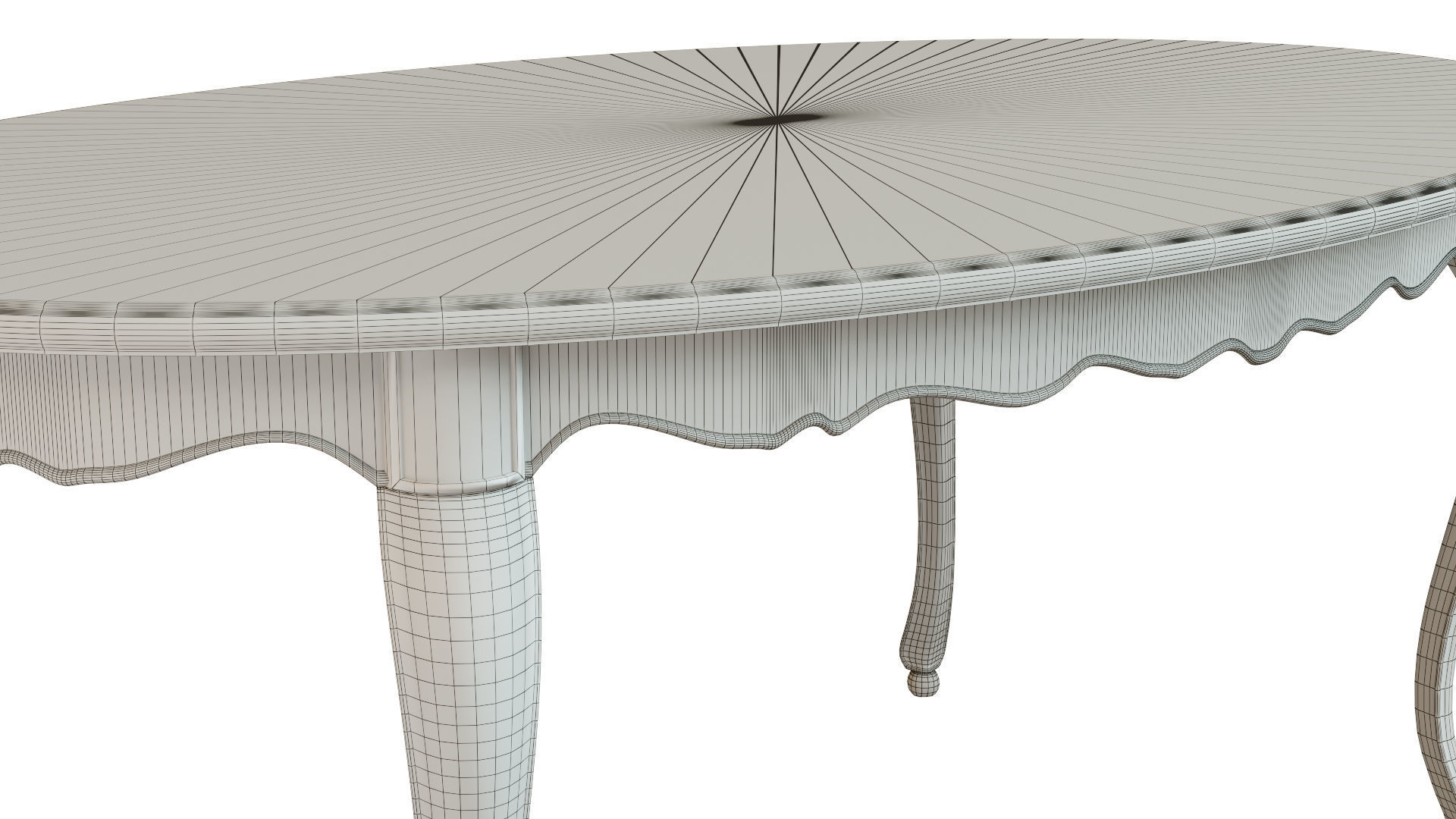 Classic table with carvings 1800  3D model_13
