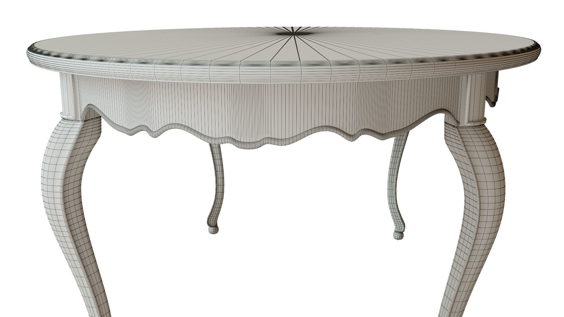 Classic table with carvings 1800  3D model_17