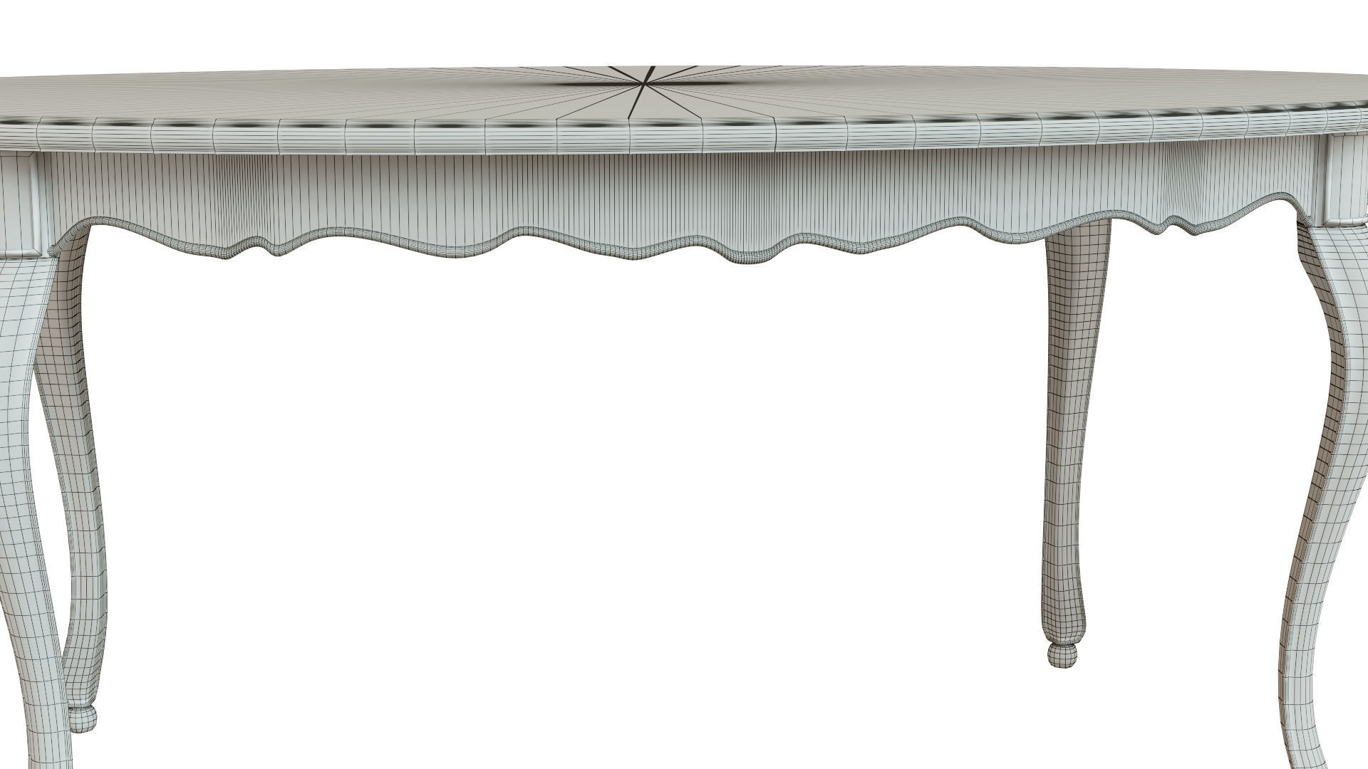 Classic table with carvings 1800  3D model_16