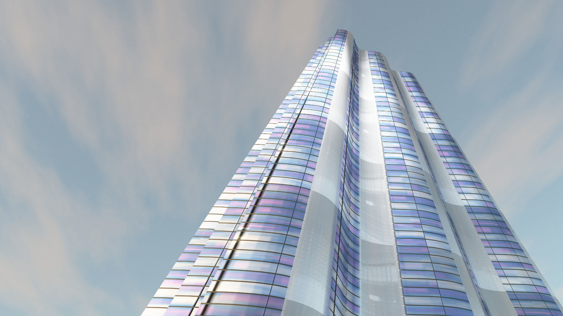 Elegant futuristic building 3D model_5