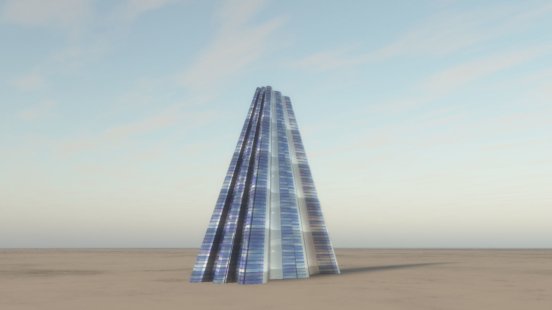 Elegant futuristic building 3D model_3