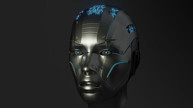 cyborg head 3D model