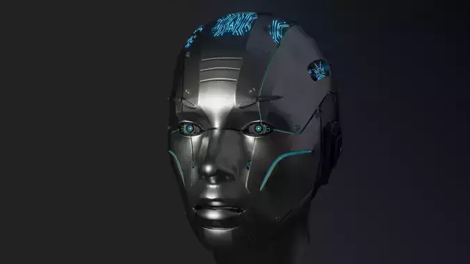 cyborg head 3D model