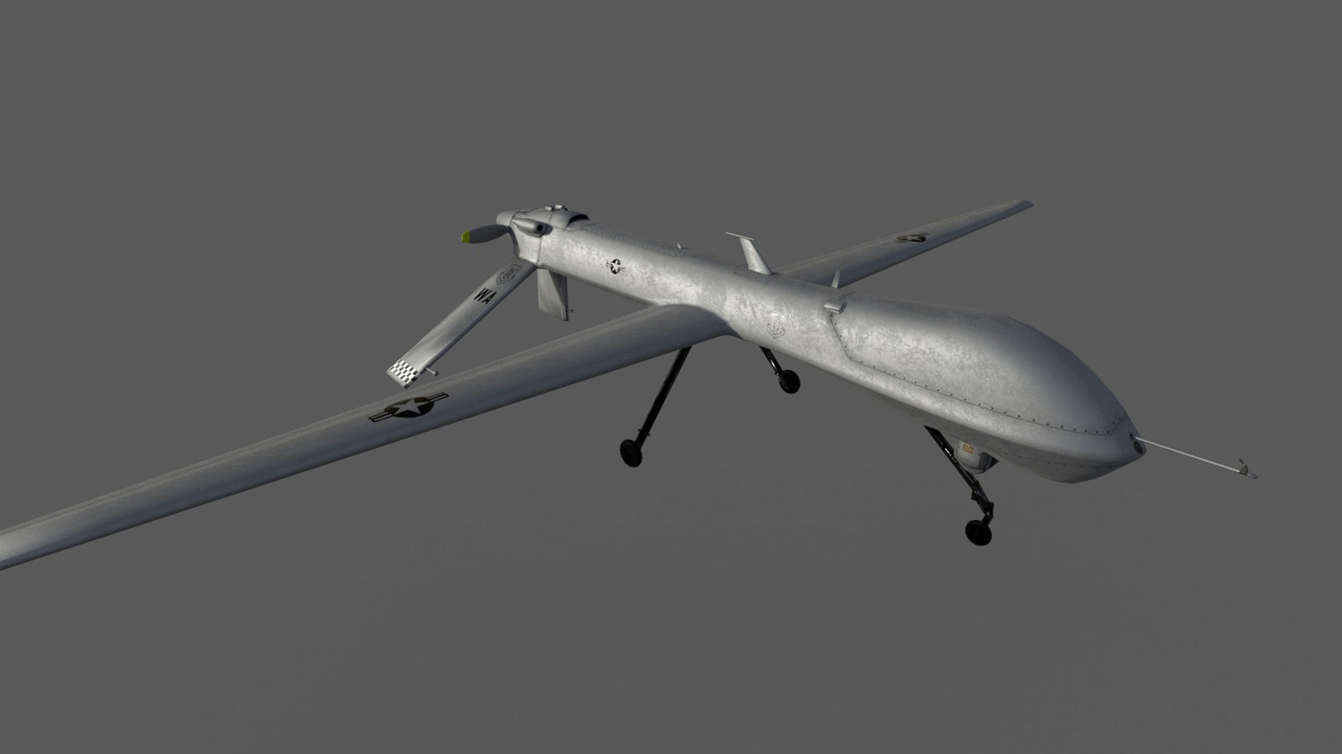 MQ-1A Predator UAV Low-poly 3D model_6