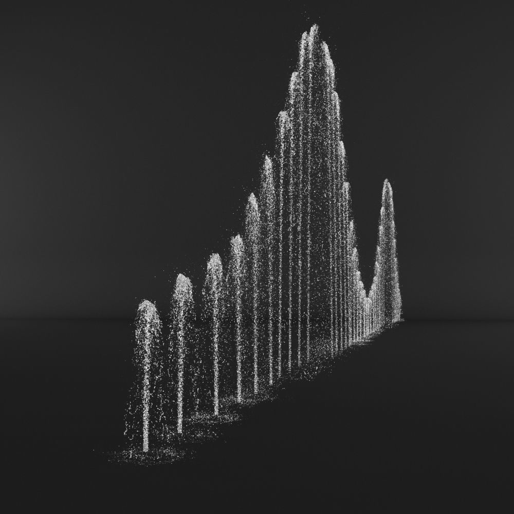 Collection fountain waterfall 3D model_5