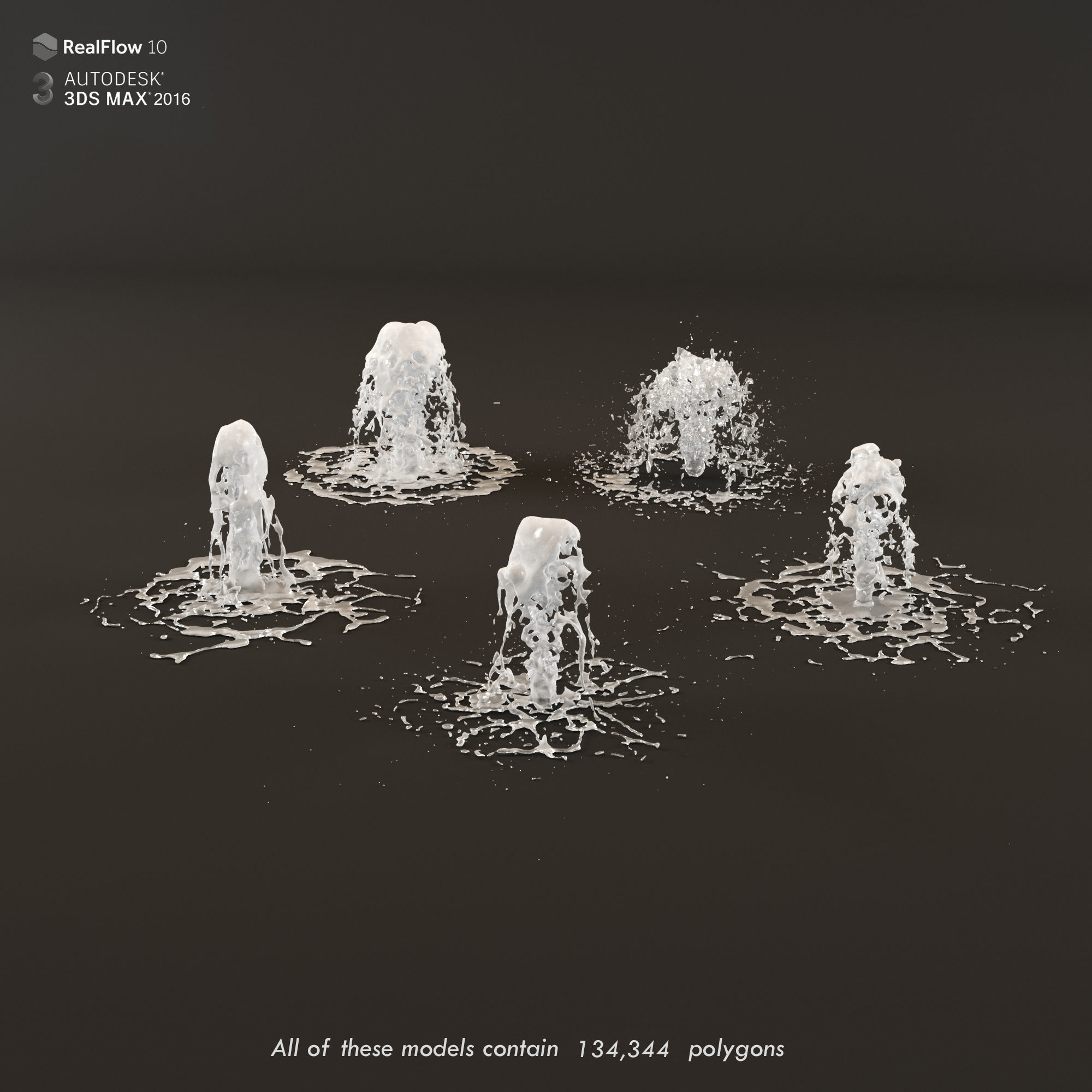 Collection fountain waterfall 3D model_12