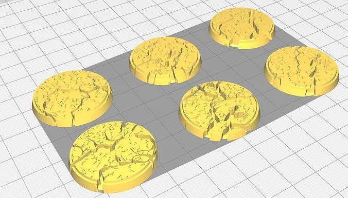30mm Cracked Earth Bases 3D print model