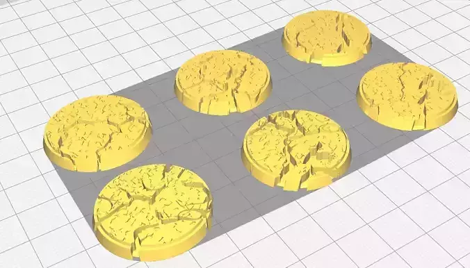 30mm Cracked Earth Bases 3D print model