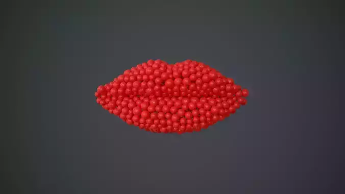 Lips shape - forming animation from spheres 3D model