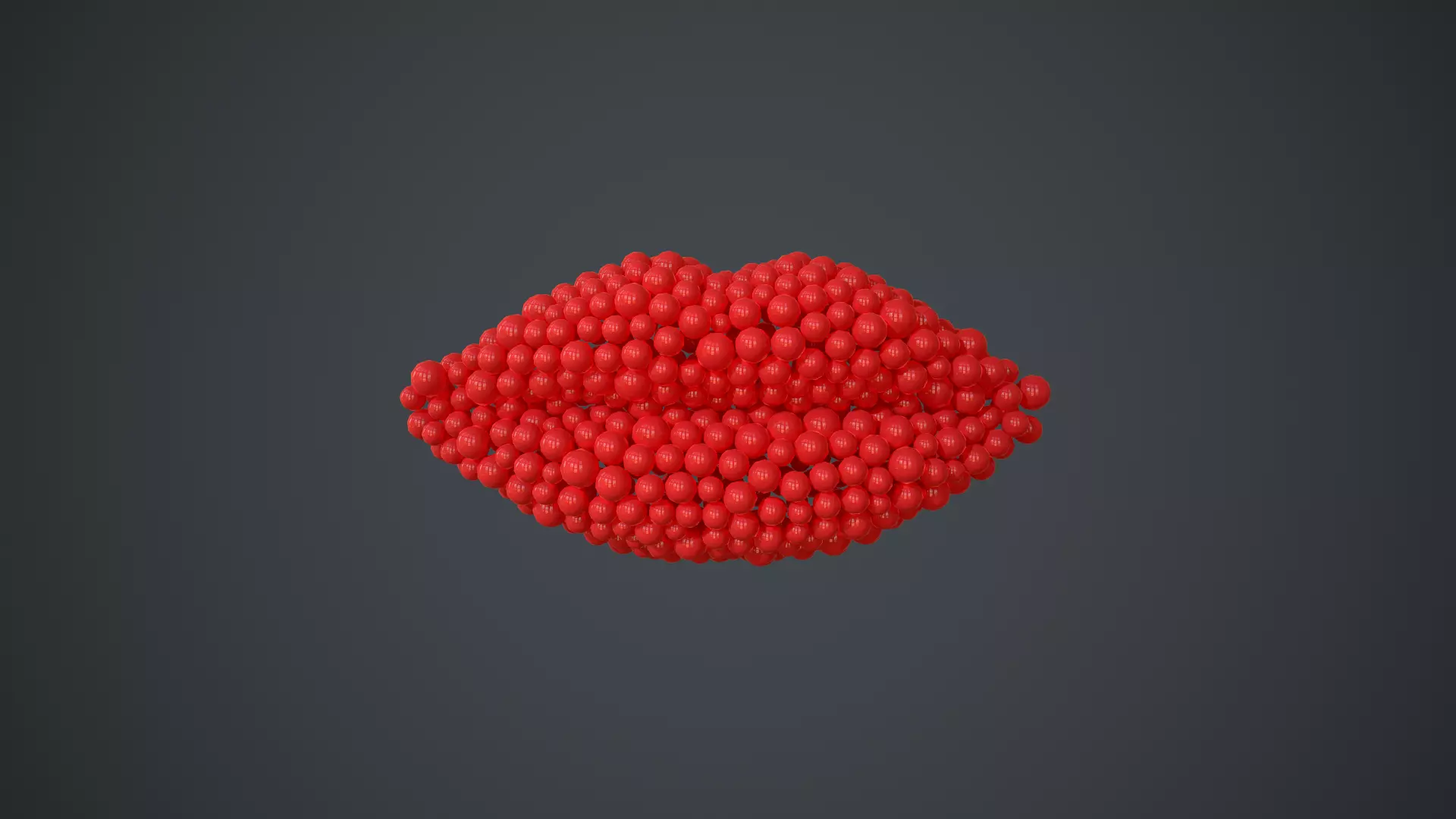 Lips shape - forming animation from spheres 3D model_0